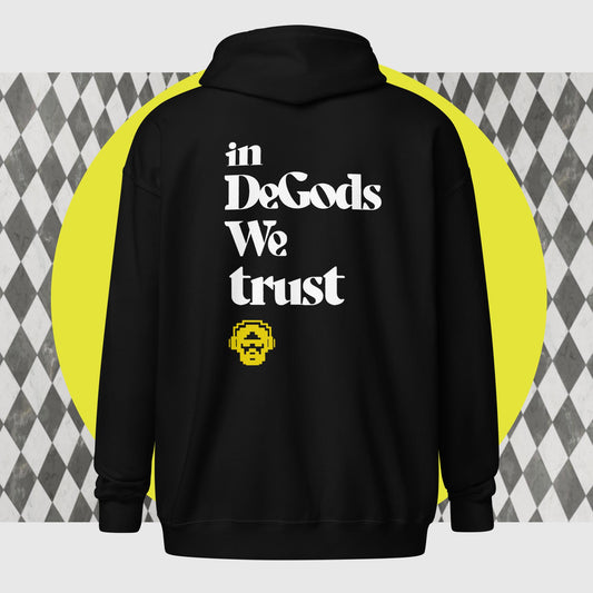In DeGods We Trust Unisex heavy blend zip hoodie